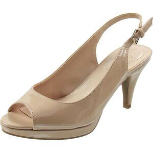 Bandolino Bare Nude Faux Leather Women's Causal Melt Buckle Heeled Sandal